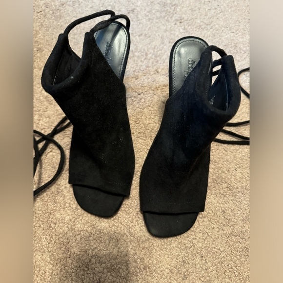 Charlotte Russe Black open toe ankle lace heels size 9 - Picture 5 of 13